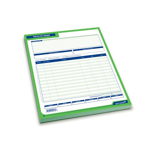 POLIZA DE CHEQUE ESTRELLA 0139 TAMAÑO CARTA