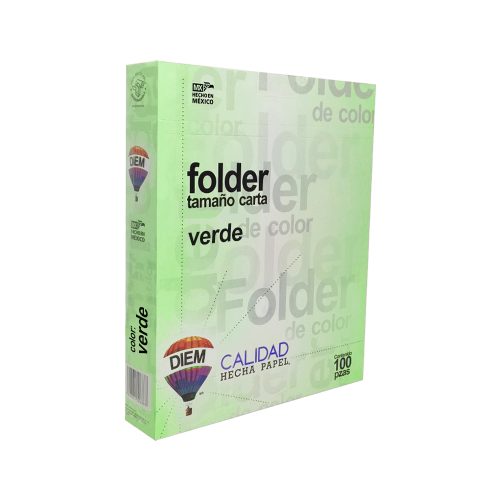 FOLDER TAMAÑO CARTA DIEM PASTEL VERDE 08 PAQUETE CON 100 PIEZAS - Image 2