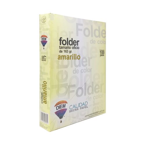 FOLDER TAMAÑO OFICIO DIEM PASTEL AMARILLO PAQUETE CON 100 PIEZAS - Image 2