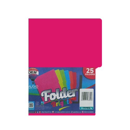 FOLDER TAMAÑO CARTA DIEM BRIGHTS BUGAMBILIA 032 PAQUETE CON 25 PIEZAS