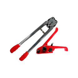 JUEGO DE FLEJADORA MANUAL TENSIONADORA Y PINZA PARA FLEJE DE POLIPROPILENO DE 1/2''