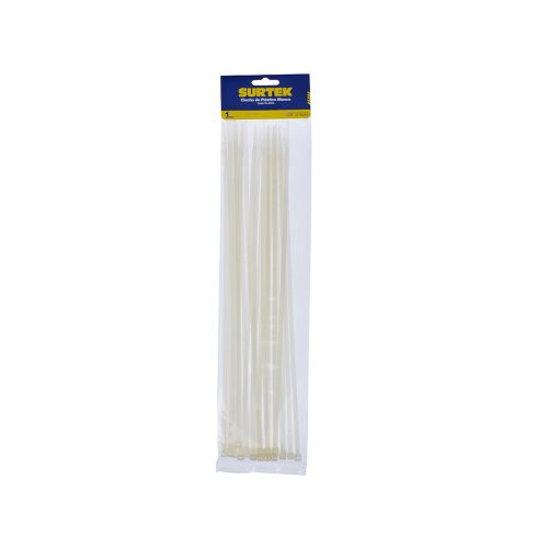 CINCHO PLASTICO SURTEK 114214 PAQUETE CON 25 PIEZAS BLANCO 368 X 4.6 MILIMETROS