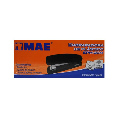 ENGRAPADORA MAE EPM-20M NEGRO MEDIA TIRA PARA GRAPAS ESTANDAR