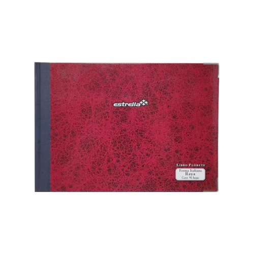 LIBRO FLORETE ESTRELLA 0123 CON 96 HOJAS FORMA ITALIANA RAYA