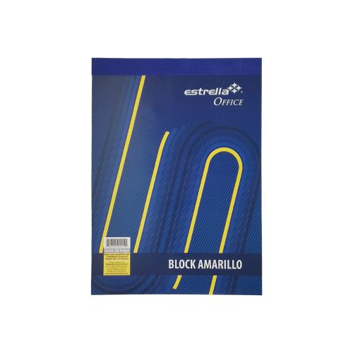 BLOCK DE HOJAS ESTRELLA 0015 CON 50 HOJAS AMARILLO RAYA TAMAÑO CARTA ENGOMADO