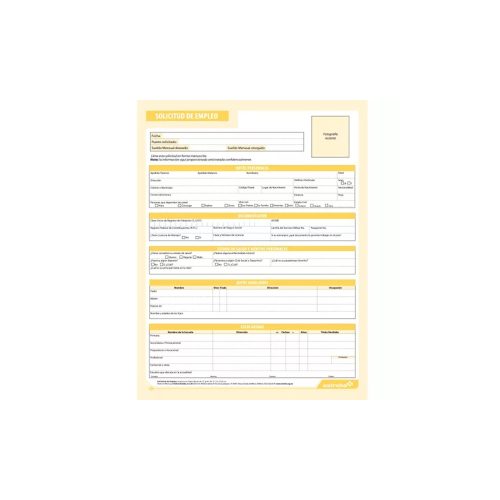 BLOCK SOLICITUD DE EMPLEO ESTRELLA OFFICE 0655 CON 200 HOJAS