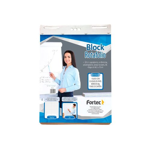 ROTAFOLIO FORTEC RT-BL-64 CON 25 HOJAS BLANCO DE 68 GRAMOS 64.3 X 78 CENTIMETROS