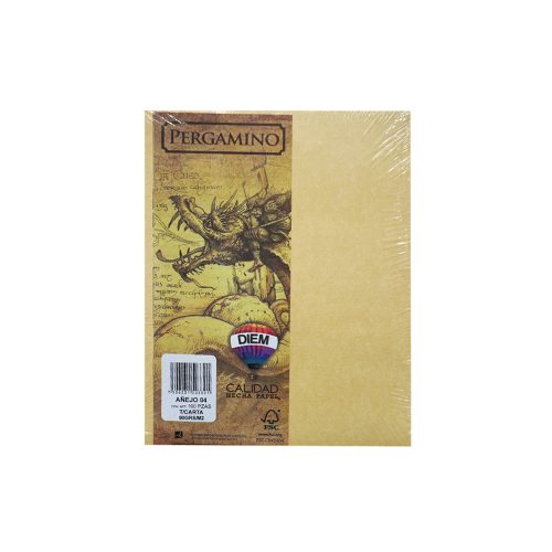 HOJA PERGAMINO PAPEL DIEM AÑEJO 04 PAQUETE CON 100 PIEZAS TAMAÑO CARTA 90 GRAMOS