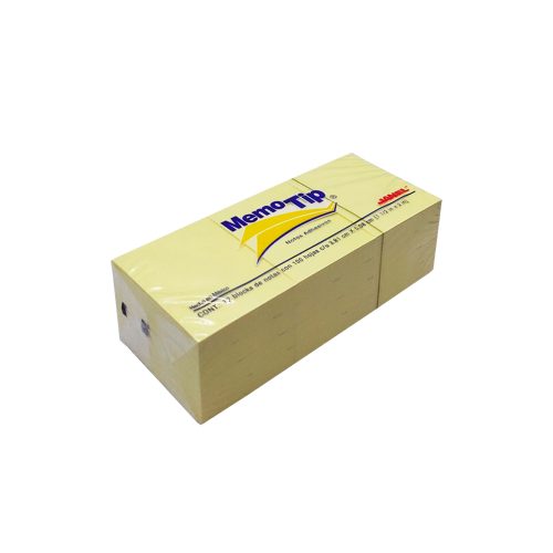 BLOCK DE NOTAS ADHESIVAS JANEL MEMOTIP 12 PIEZAS DE 100  HOJAS 3.81 X 5.08 CENTIMETROS - Image 2