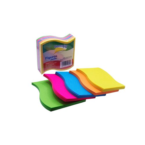 BLOCK DE NOTAS ADHESIVAS JANEL MEMOTIP 250 HOJAS NEON FORMA DE BANDERA 6.8 X 6.9 CENTIMETROS - Image 3