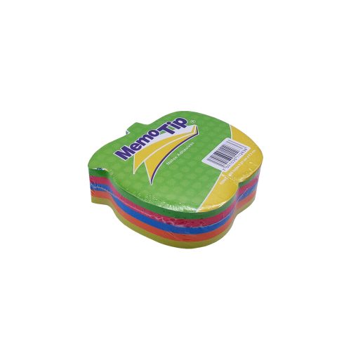 BLOCK DE NOTAS ADHESIVAS JANEL MEMOTIP 250 HOJAS NEON FORMA DE MANZANA 7.27 X 7.2 CENTÍMETROS - Image 2