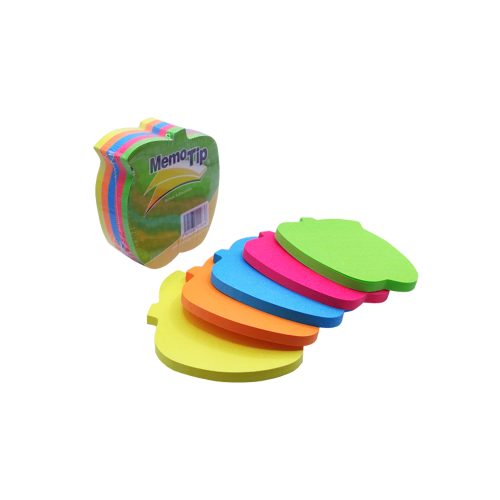 BLOCK DE NOTAS ADHESIVAS JANEL MEMOTIP 250 HOJAS NEON FORMA DE MANZANA 7.27 X 7.2 CENTÍMETROS - Image 3