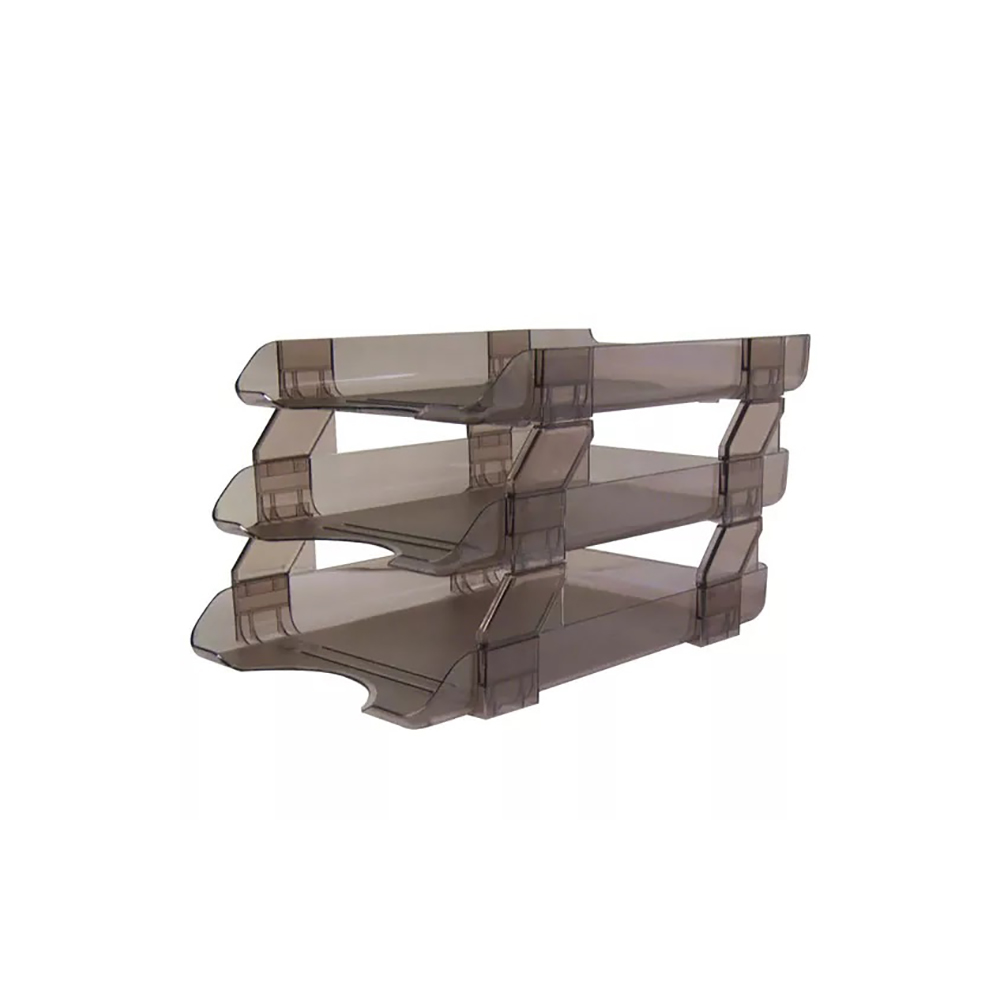 CHAROLA DE ACRILICO PARA DOCUMENTOS AZOR SABLON 2536HU 3 NIVELES HUMO TAMAÑO CARTA