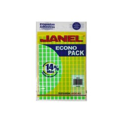 ETIQUETA ADHESIVA JANEL ECONOPACK 0913 NO. 1 VERDE PAQUETE 1440 PIEZAS 9 X 13 MILIMETROS