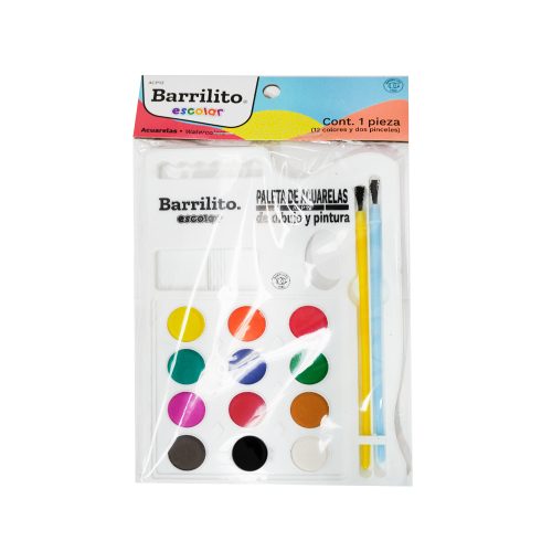 ACUARELA BARRILITO ACP12 CON PINCEL Y GODETE