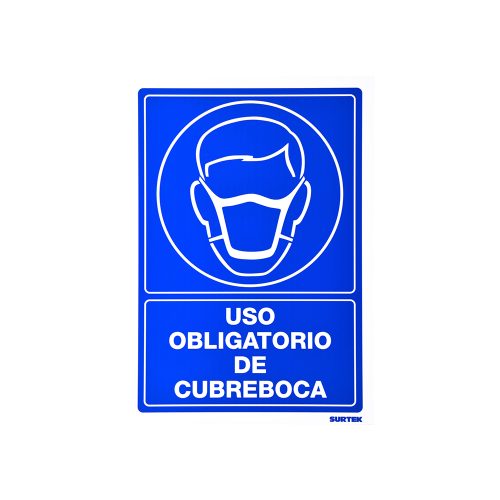 SEÑALAMIENTO USO OBLIGATORIO DE CUBREBOCA SURTEK SES22 25 X 36 CENTIMETROS