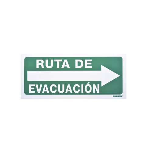 SEÑALAMIENTO RUTA DE EVACUACIÓN DERECHA SURTEK SES4 36 X 15 CENTIMETROS