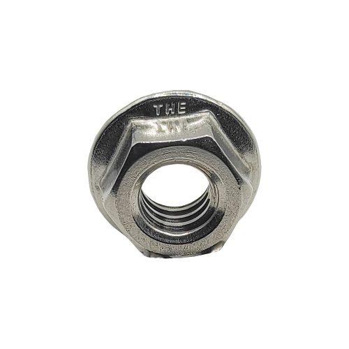 TUERCA HEXAGONAL TIPO FLANGE CON SERRACION 5/16''-18 ACERO INOXIDABLE 304