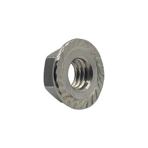 TUERCA HEXAGONAL TIPO FLANGE CON SERRACION 5/16''-18 ACERO INOXIDABLE 304 - Image 2