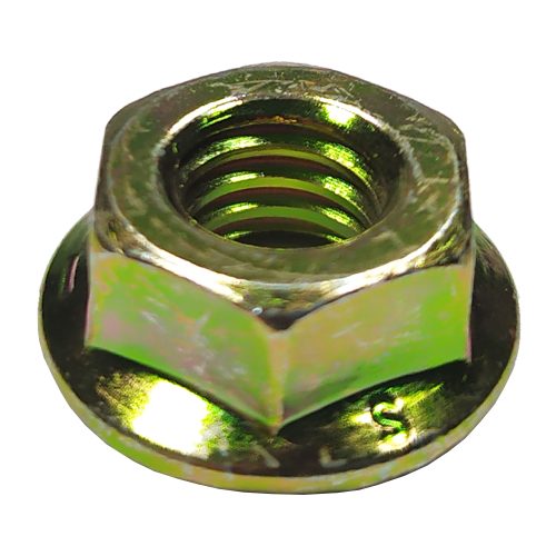 TUERCA HEXAGONAL TIPO FLANGE CON SERRACION 5/16-18'' GALVANIZADO ELECTROLITICO AMARILLO