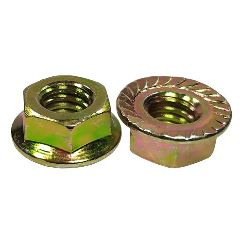 TUERCA HEXAGONAL TIPO FLANGE CON SERRACION 5/16-18'' GALVANIZADO ELECTROLITICO AMARILLO - Image 2