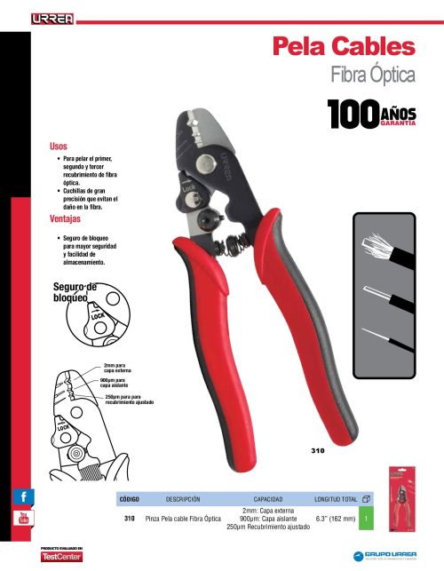 PINZA PELACABLES URREA 310 PARA FIBRA OPTICA - Image 2