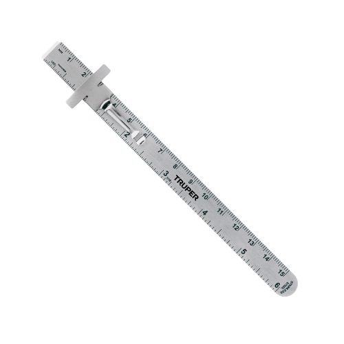 REGLA DE ACERO INOXIDABLE DE BOLSILLO DE 6 PULGADAS TRUPER RGL-15B