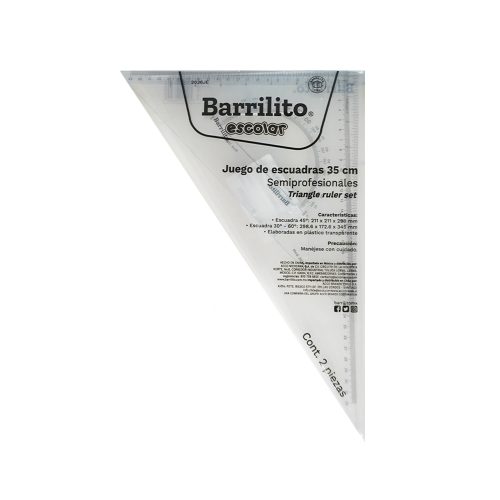 JUEGO DE ESCUADRAS BARRILITO 2036JE SEMI-PROFESIONALES 2 PIEZAS