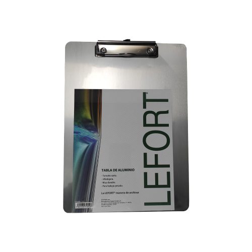 TABLA DE ALUMINIO AZOR LEFORT 1352 TAMAÑO CARTA CON CLIP METALICO