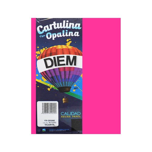 CARTULINA OPALINA DIEM BRIGHT FUCSHIA 00002 TAMAÑO CARTA 50 PIEZAS 176 GRAMOS