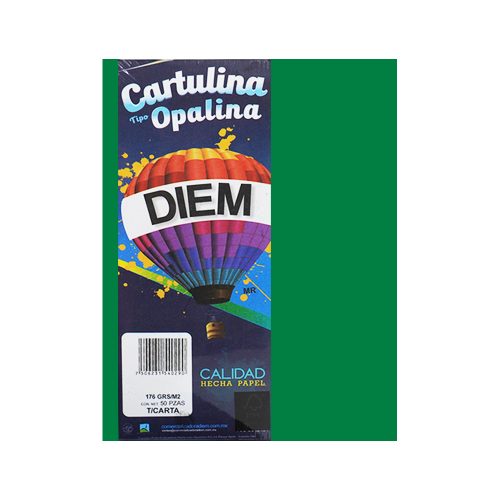 CARTULINA OPALINA DIEM BRIGHT VERDE BANDERA 00013 TAMAÑO CARTA 50 PIEZAS 176 GRAMOS