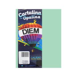CARTULINA OPALINA DIEM PASTEL VERDE 08 TAMAÑO CARTA 50 PIEZAS 176 GRAMOS