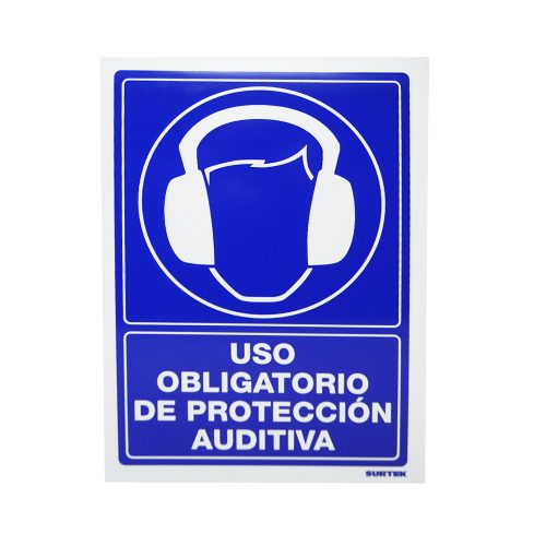 LETRERO "USO OBLIGATORIO DE PROTECCION AUDITIVA" SURTEK SES18