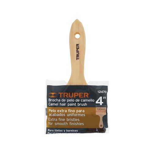 BROCHA PELO DE CAMELLO TRUPER BRT-4C DE 4 PULGADAS CON MANGO DE MADERA