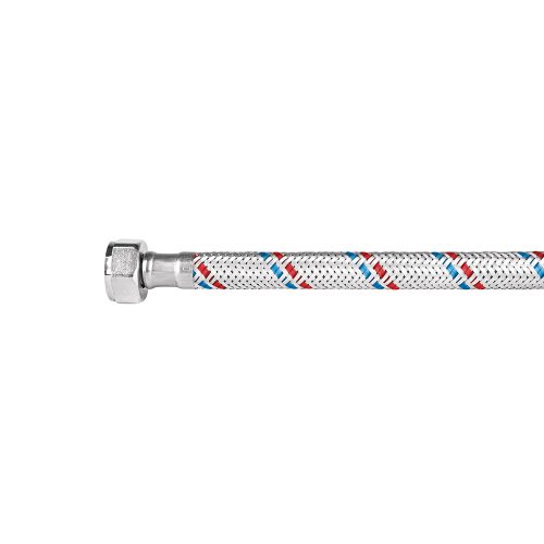 MANGUERA FLEXIBLE PARA W.C. FOSET FWC-35P TRENZADO ALUMINIO 1/2 X 7/8 TUERCA LATON/LATON - Image 3