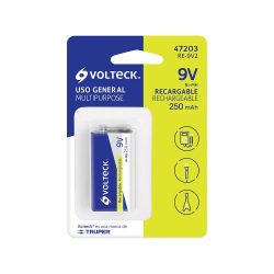 PILA RECARGABLE TRUPER VOLTECK RE-9V2 BLISTER CON 1 PIEZA 9 VOLTEOS 250 MAH