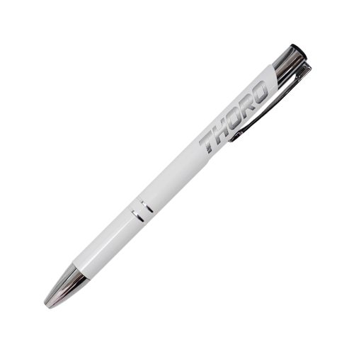 BOLIGRAFO RETRACTIL THORO BLANCO ACERO PUNTA MEDIA