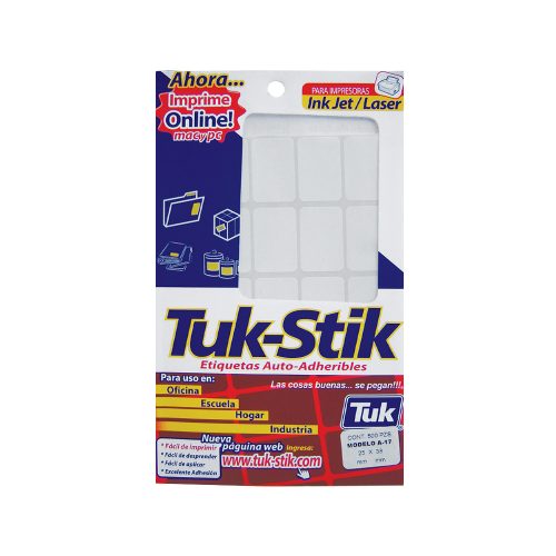 ETIQUETA ADHESIVA TUK-STIK A17 BLANCO 25X38 MILIMETROS