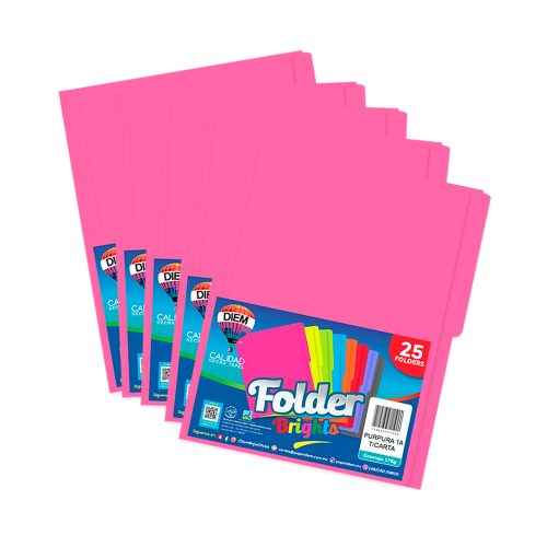FOLDER TAMAÑO CARTA DIEM BRIGHTS PURPURA 01A PAQUETE CON 25 PIEZAS - Image 2