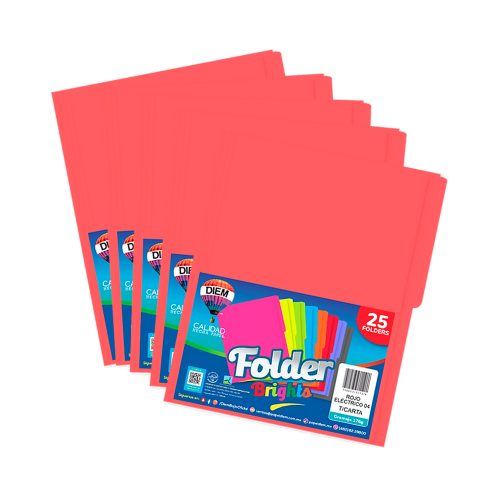 FOLDER TAMAÑO CARTA DIEM BRIGHTS ROJO ELECT 004 PAQUETE CON 25 PIEZAS - Image 2