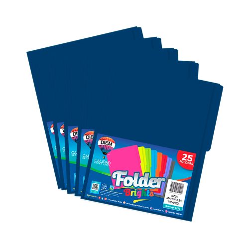 FOLDER TAMAÑO CARTA DIEM BRIGHTS AZUL MARINO 024 PAQUETE CON 25 PIEZAS - Image 2