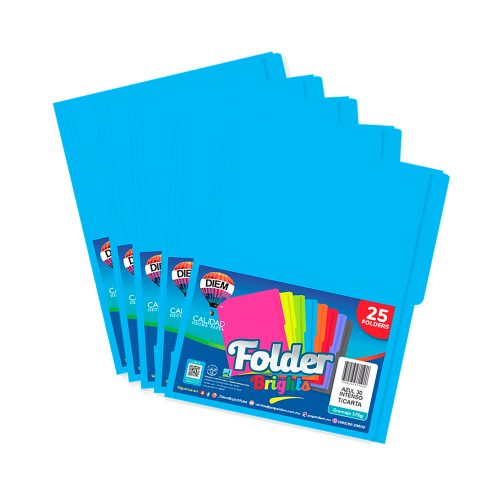 FOLDER TAMAÑO CARTA DIEM BRIGHTS AZUL INTENSO 030 PAQUETE CON 25 PIEZAS - Image 2