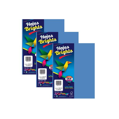 HOJA DE PAPEL DIEM BRIGHTS PAQUETE CON 100 PIEZAS COBALTO 16 TAMAÑO CARTA - Image 2