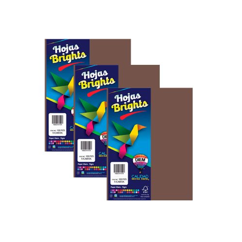 HOJA DE PAPEL DIEM BRIGHTS PAQUETE CON 100 PIEZAS CAFE MOKA 35 TAMAÑO CARTA 75 GRAMOS - Image 2