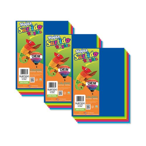HOJA DE PAPEL DIEM BRIGHTS PAQUETE CON 250 PIEZAS SURTIDO TAMAÑO CARTA 75 GRAMOS - Image 2