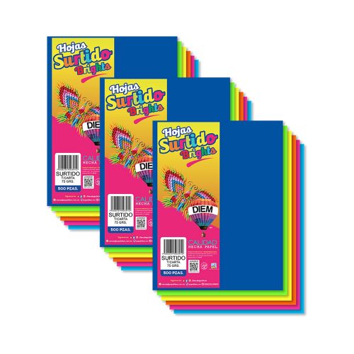 HOJA DE PAPEL DIEM BRIGHTS PAQUETE CON 500 PIEZAS SURTIDO TAMAÑO CARTA 75 GRAMOS - Image 2