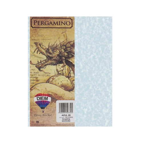 HOJA PERGAMINO PAPEL DIEM AZUL05 PAQUETE CON 100 PIEZAS TAMAÑO CARTA 90 GRAMOS