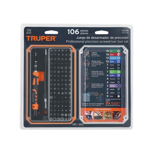 DESARMADOR DE PRESION CON 106 PIEZAS TRUPER JOY-106