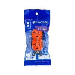 CONTACTO DUPLEX TIERRA AISLADA VOLTECK,2 POLOS,3 HILOS, CODO-MTAS