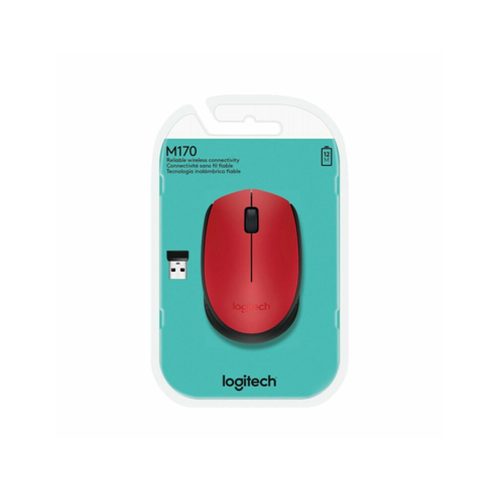 MOUSE INALAMBRICO LOGITECH M170 NEGRO CON ROJO - Image 3
